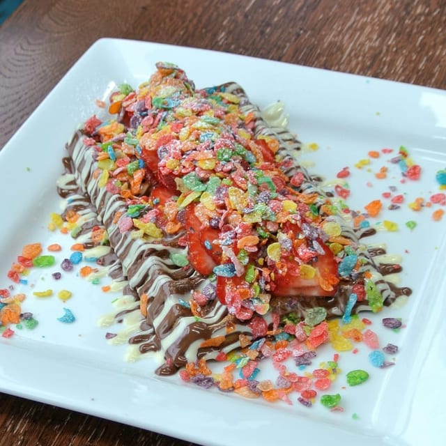 Fruity Pebbles Waffle.