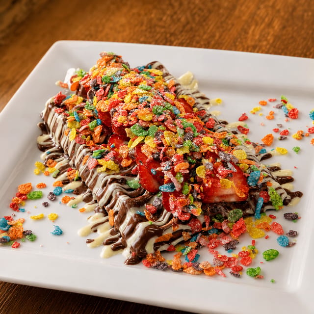 Fruity Pebbles Waffle.